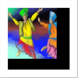 Bhangra dancers Posters and Art